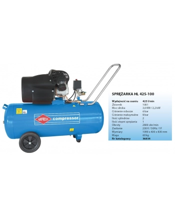 KOMPRESOR OLEJOWY  100l   8bar 2200W 425l/min HL425/100 AIRPRESS nr 1