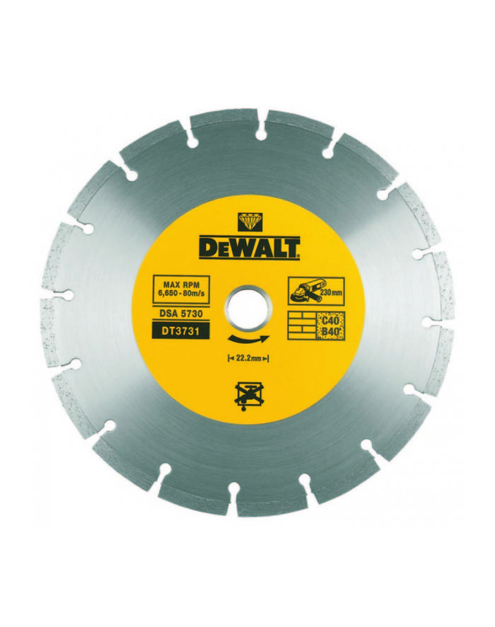 TARCZA DIAMENTOWA 125x22,2mm SEGMENTOWA DEWALT główny