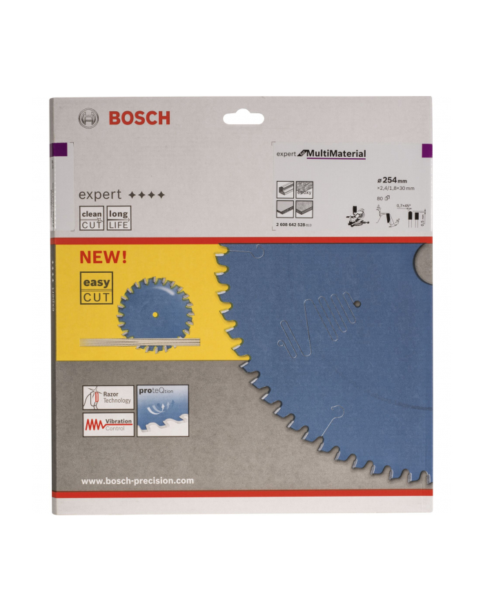 BOSCH OSPRZĘT PIŁA TARCZOWA 254x30x2,4mm 80z. EXPERT FOR MULTI MATERIAL BOSCH główny