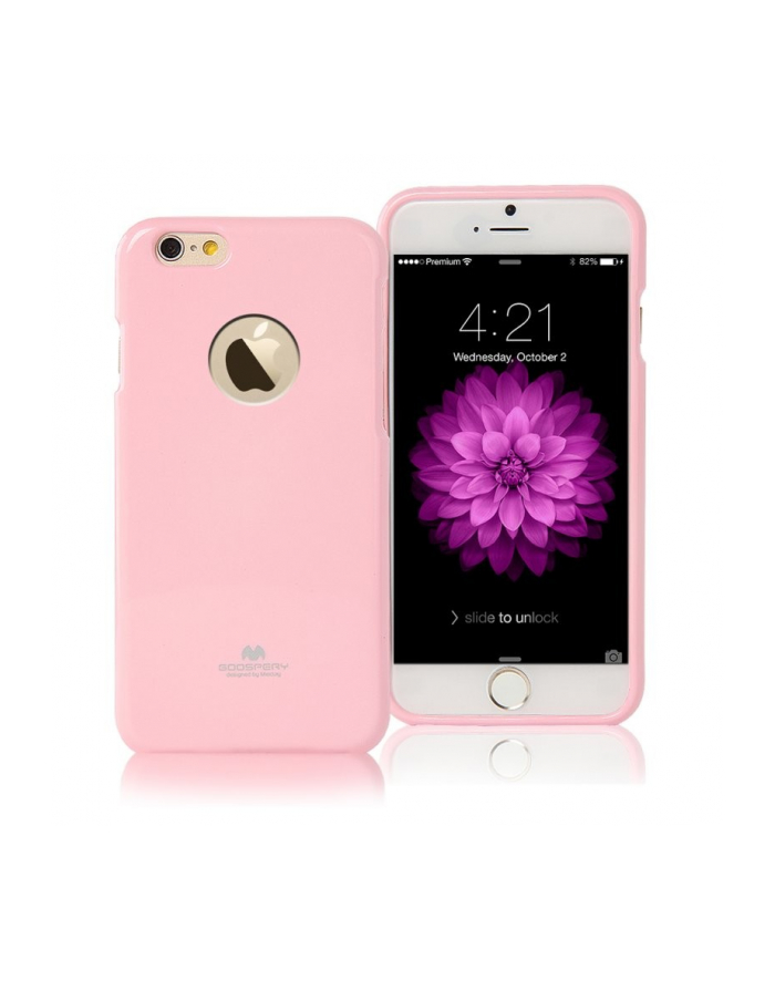 Etui JELLY iPhone 6 hole różowe jasne, na tył z wycięciem główny