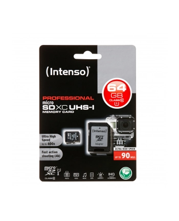Intenso microSDXC Professional 64GB, UHS-I/Class 10 (3431490) nr 1