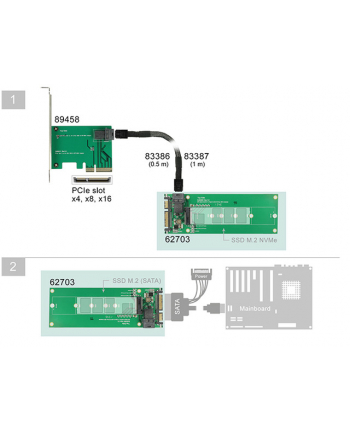 DeLOCK Konverter SATA 22P>M.2 NGFF Key M