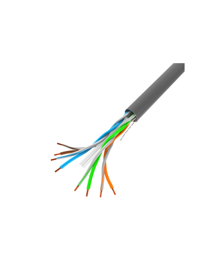 Lanberg kabel instalacyjny UTP, kat. 6, drut, CCA, 305m szary główny