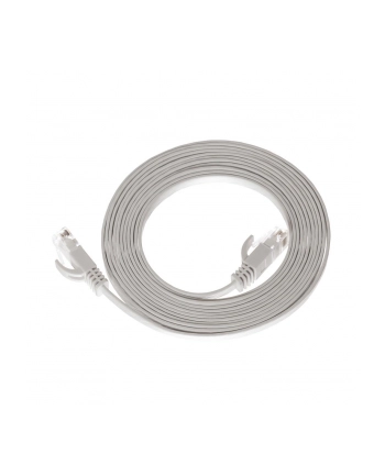 Netrack patchcord RJ45, osłonka zalewana, kat 5e UTP, 3m szary, PŁASKI nr 2