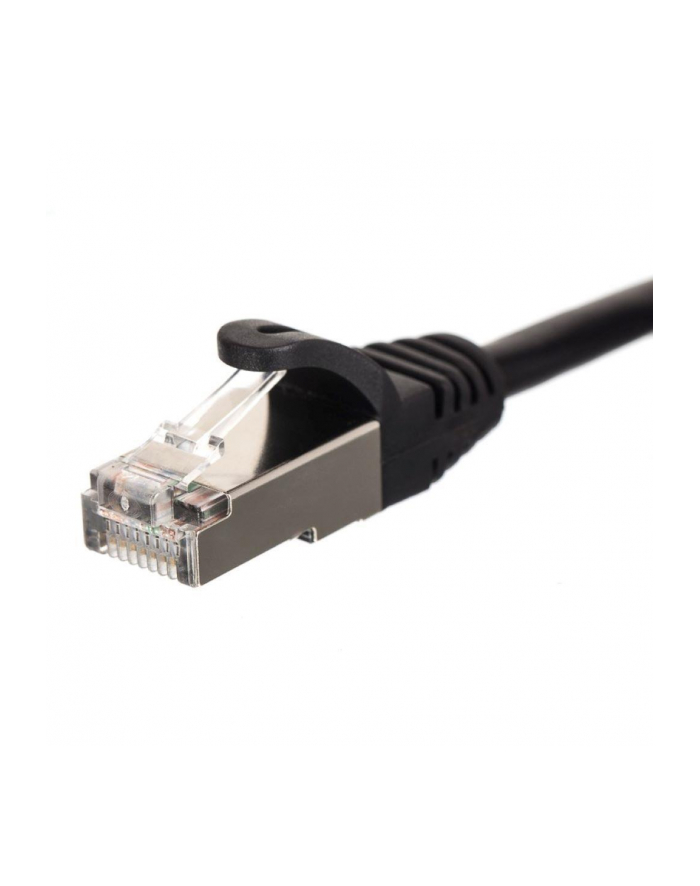 Netrack patchcord RJ45, osłonka zalewana, kat. 5e FTP, 0.25m czarny główny