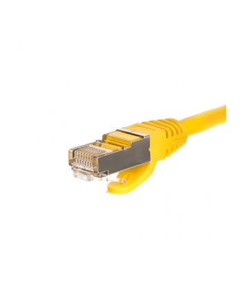 Netrack patchcord RJ45, osłonka zalewana, kat. 5e FTP, 0.25m żółty