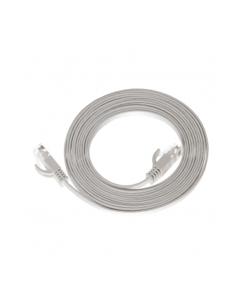 Netrack patchcord RJ45, osłonka zalewana, kat 5e UTP, 3m szary, PŁASKI