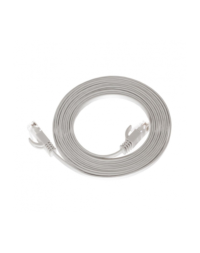 Netrack patchcord RJ45, osłonka zalewana, kat 5e UTP, 3m szary, PŁASKI główny