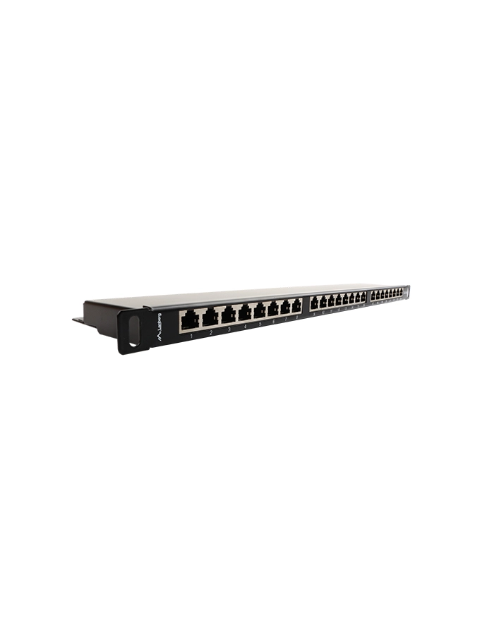Lanberg Patch Panel 24 port 0.5U, kat. 5e, ekranowany, czarny główny