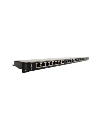 Lanberg Patch Panel 24 port 0.5U, kat. 5e, ekranowany, czarny