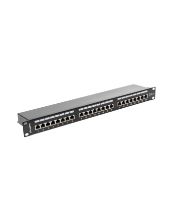 Lanberg Patch Panel 24 port 1U, kat. 5e, ekranowany, czarny