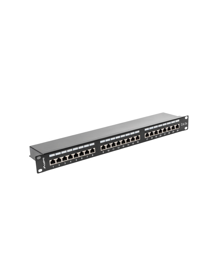 Lanberg Patch Panel 24 port 1U, kat. 5e, ekranowany, czarny główny