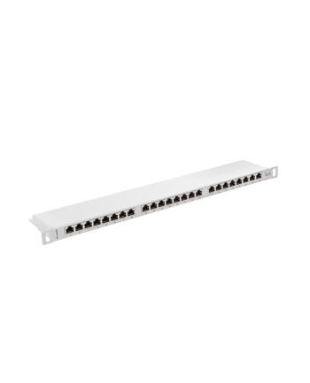 Lanberg Patch Panel 24 port 0.5U, kat. 6, ekranowany, szary