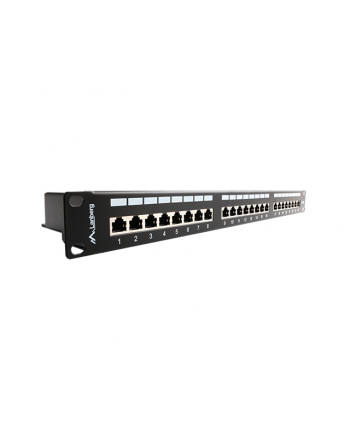 Lanberg Patch Panel 24 port 1U, kat. 6, ekranowany, czarny