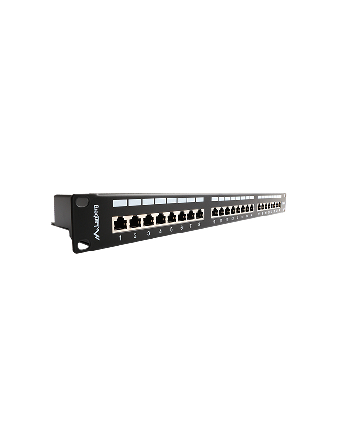 Lanberg Patch Panel 24 port 1U, kat. 6, ekranowany, czarny główny