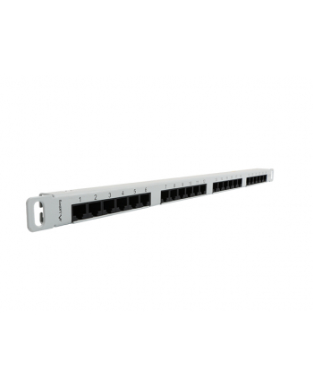 Lanberg Patch Panel 24 port 0.5U, kat. 6, szary