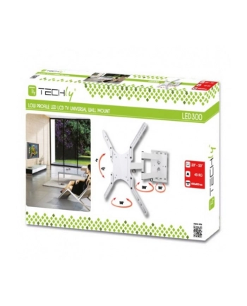 Techly Uchwyt ścienny do TV LCD/LED/PDP dwuprzegubowy 23-55'' 45 kg VESA biały nr 1
