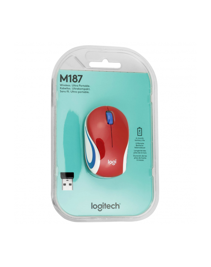 Logitech® Wireless Mini Mouse M187 - RED - 2.4GHZ - EMEA główny