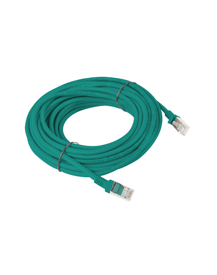 Patch cord kat.5E 10M zielony Lanberg główny