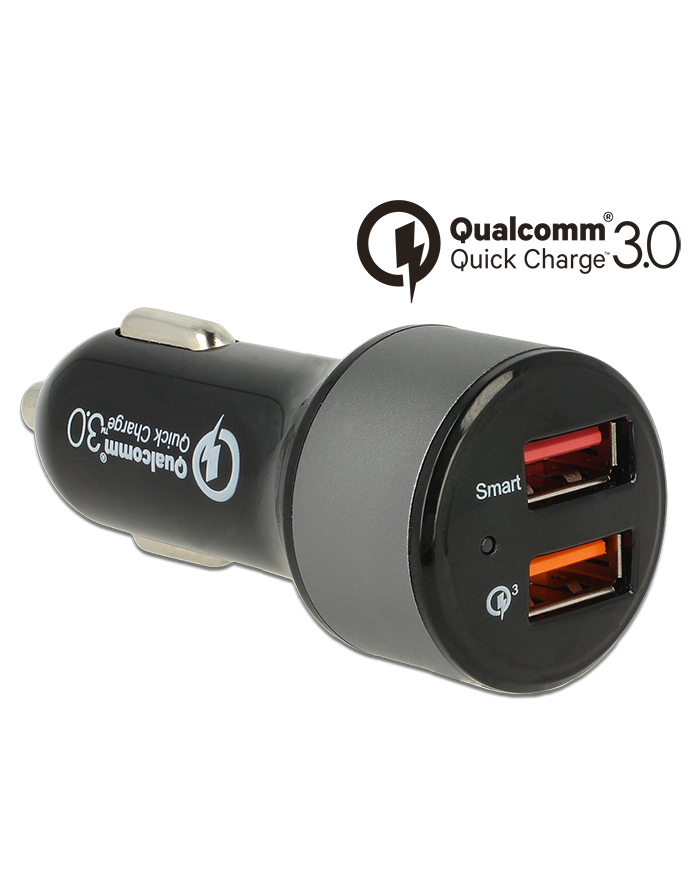 Delock ładowarka zapalniczka 12V/24V -> 1xUSB Qualcomm Quick Charge+1xUSB 2.4A główny