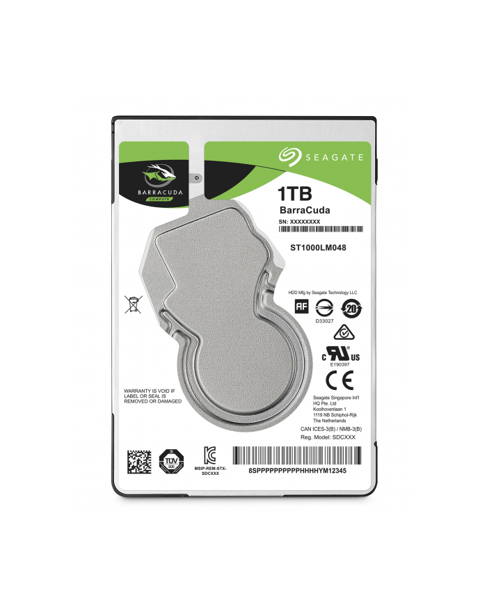 Dysk Seagate BarraCuda, 2.5'', 1TB, SATA/600, 5400RPM, 128MB cache główny