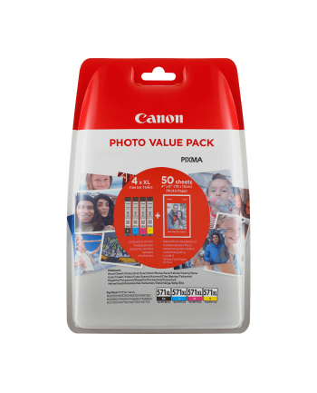 CANON CLI-571XL C/M/Y/BK PHOTO VALUE PACK BLISTERED W/O SECURITY