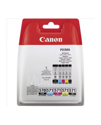 CANON CLI-571 Value Pack blister security 4x6 Phot Paper PP-201 50sheets + Cyan Magenta Yellow & Photo Black ink tanks