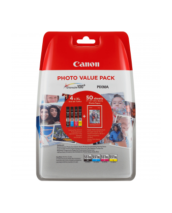CANON CLI-551XL C/M/Y/BK PHOTO VALUE PACK BLISTERED W/O SECURITY nr 1