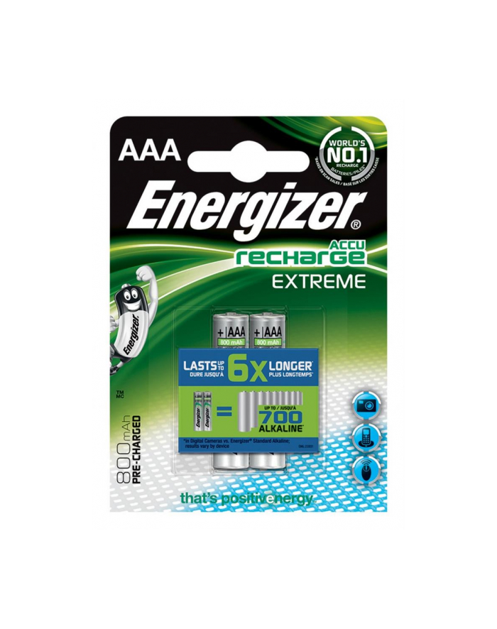 Akumulator ENERGIZER Extreme, AAA, HR, 1,2V, 800mAh, 2szt. główny
