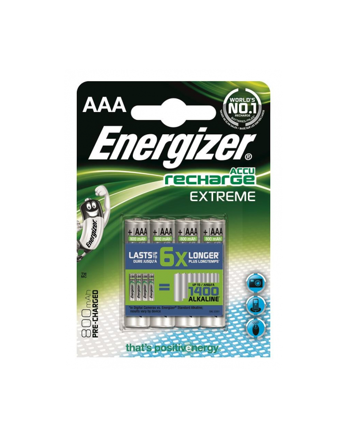 Akumulator ENERGIZER Extreme, AAA, HR, 1,2V, 800mAh, 4szt. główny