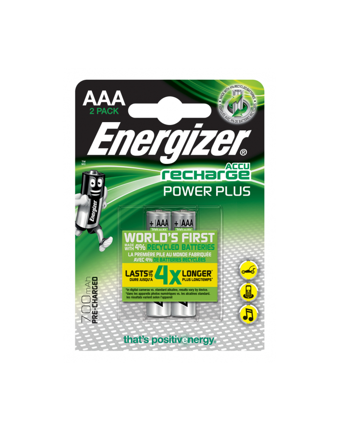 Akumulator ENERGIZER Power Plus, AAA, HR03, 1,2V, 700mAh, 2szt. główny