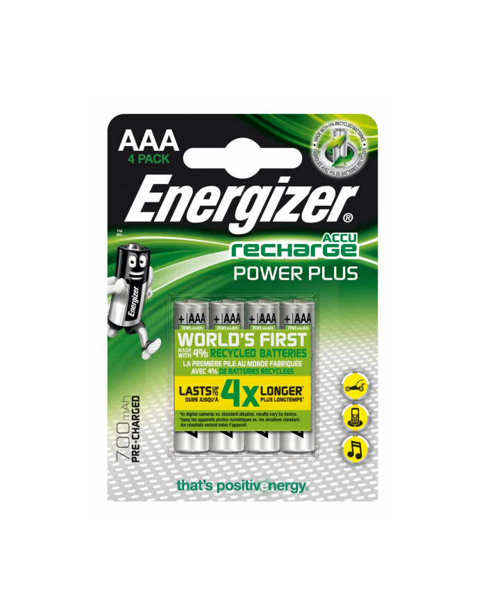 Akumulator ENERGIZER Power Plus, AAA, HR03, 1,2V, 700mAh, 4szt. główny