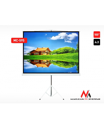 Maclean ekran projekcyjny MC-595 (na stojaku rozwijany ręcznie 200x150cm) nr 1