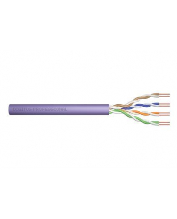 Kabel Digitus UTP kat.6, drut,   Digitus Network 305m, 15 LGW kolor fiolet