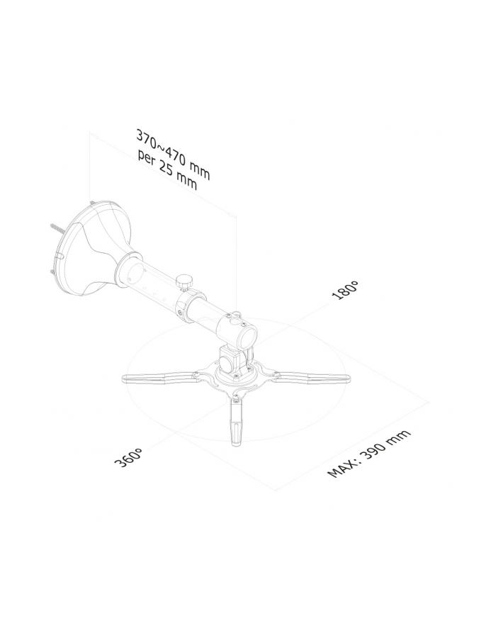 NewStar Uchwyt Ścienny do Projektora (długość: 37-47 cm = ultra krótkoogniskowy) główny