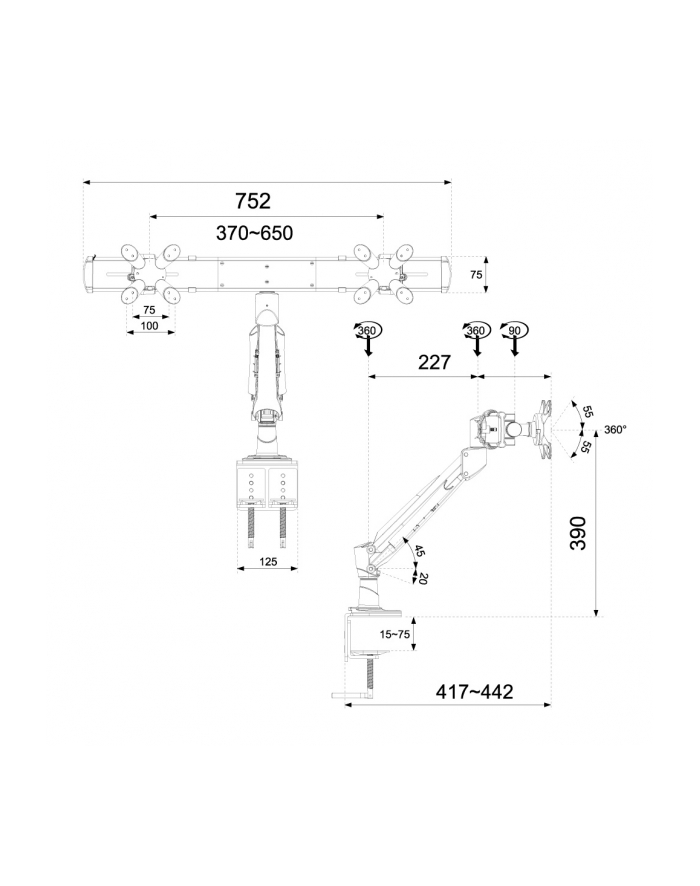 NewStar Uchwyt Nabiurkowy do Monitora (klema) główny