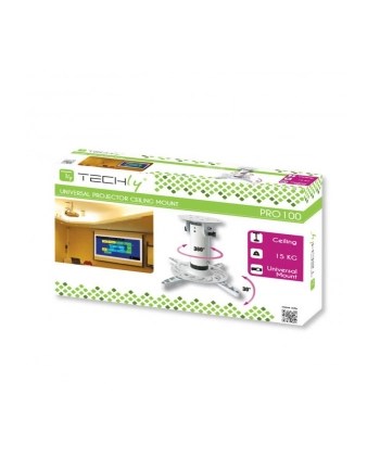 Techly Uchwyt sufitowy do projektora 20 cm, 15 kg, biały nr 2