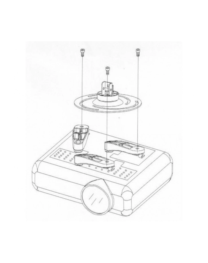 Techly Uchwyt sufitowy do projektora 30/37 cm, 15 kg, srebrny główny