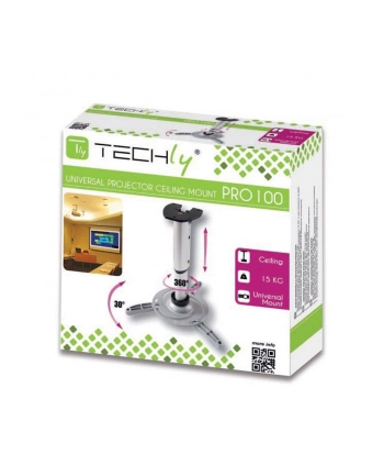 Techly Uchwyt sufitowy do projektora 30/37 cm, 15 kg, srebrny nr 2