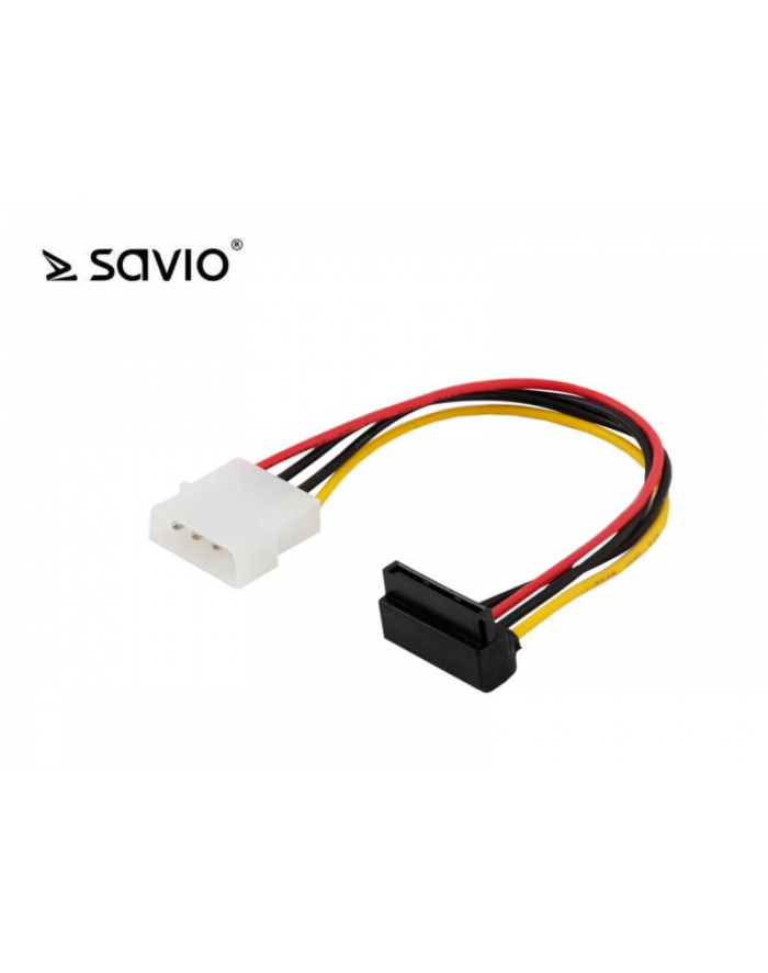 SAVIO AK-11 Kabel zasilający MOLEX 4 pin M - SATA 15 pin F kątowy główny