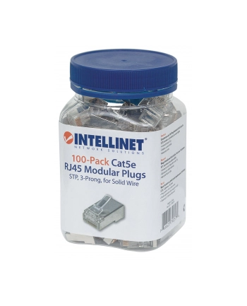 Intellinet Network Solutions Intellinet Wtyk modularny RJ45 8P8C Cat5e STP na drut słoik 100szt nr 1