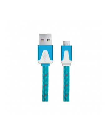 ESPERANZA EB176B Kabel MICRO USB 2.0 A-B M/M OPLOT PŁASKI 1.0 M - NIEBIESKI