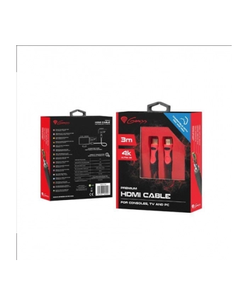 Natec Genesis kabel HDMI-HDMI v1.4 High Speed do PS3/PS4 3M 4K Premium