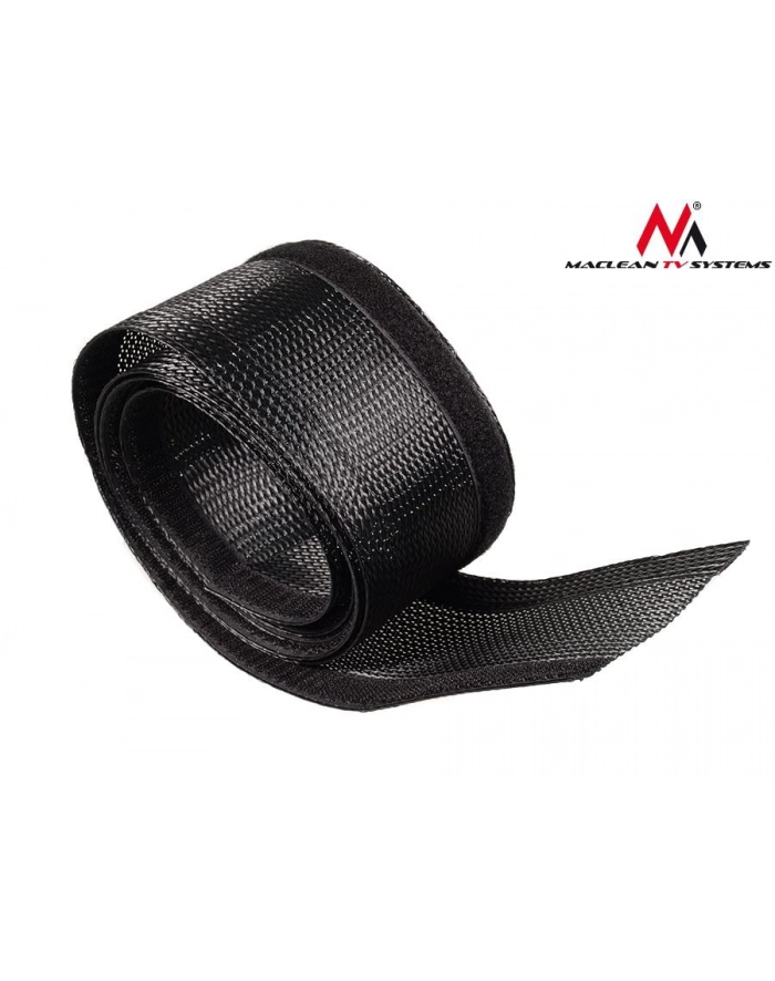 Maclean MCTV-675 B Organizator maskownica kabli 1.8m 85mm czarna na rzep główny