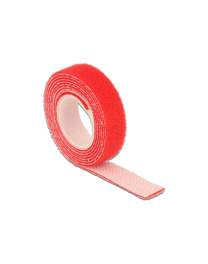 Delock organizer kabli - rzep, długość 1m x szerokość 13mm, rolka, czerwony główny