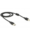Delock Kabel USB 2.0 AM > USB BM + ferryt, 1m, czarny - nr 2