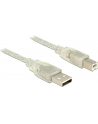 Delock Kabel USB 2.0 AM > USB BM + ferryt, 3m, przezroczysty - nr 14