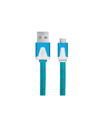 ESPERANZA EB176B Kabel MICRO USB 2.0 A-B M/M OPLOT PŁASKI 1.0 M - NIEBIESKI