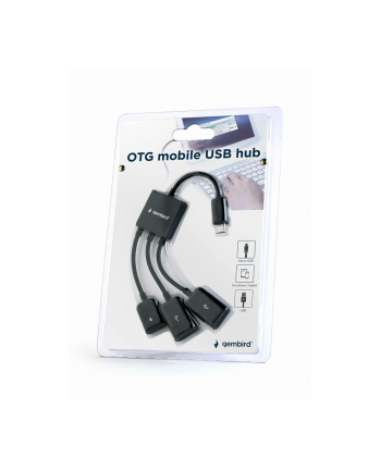 Gembird kabel micro USB 2.0 OTG BM ->  2x USB AF + micro BF, 0,15 m