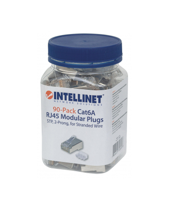 Intellinet Network Solutions Intellinet Wtyk modularny RJ45 8P8C Cat6A STP na linkę słoik 90 szt